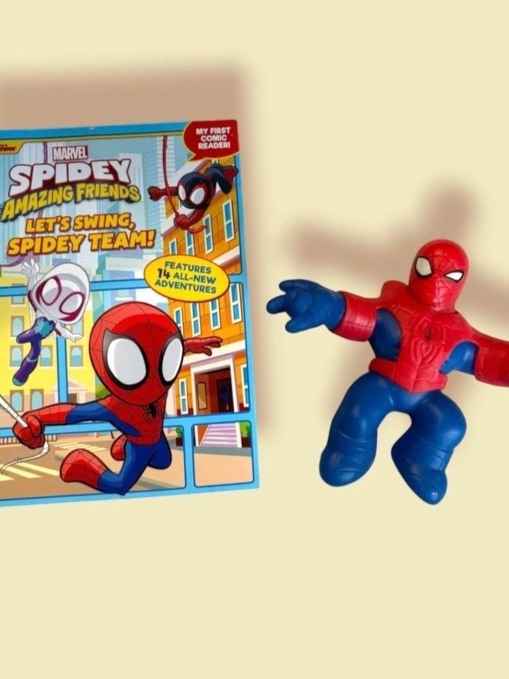 Marvel Spidey Let's Swing, Spidey Team! Comic Book & Goo Jit Zu Figure